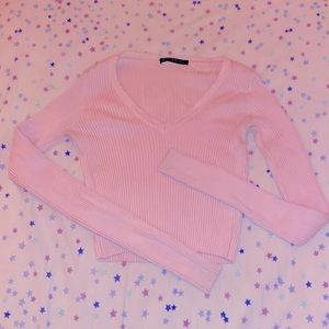 Brandy Melville Pink Sweater Crop Top